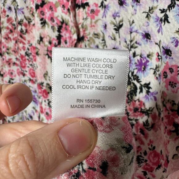 Jane & Delancey Top Women L Button Down Floral Long Sleeve Spring Collared Shirt - Picture 3 of 5